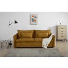 Stílusos 3 személyes ágyazható kanapé Nathalie 215 cm mustársárga bársony