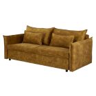 Stílusos 3 személyes ágyazható kanapé Nathalie 215 cm mustársárga bársony