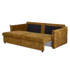 Stílusos 3 személyes ágyazható kanapé Nathalie 215 cm mustársárga bársony
