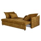 Stílusos 3 személyes ágyazható kanapé Nathalie 215 cm mustársárga bársony