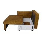 Stílusos 3 személyes ágyazható kanapé Nathalie 215 cm mustársárga bársony