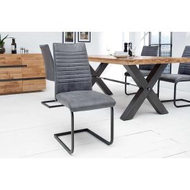 Szánkótalpas szék Nathalie antik szürke - fekete 