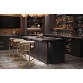 Luxus bárszék Prestige arany - bézs bársony 