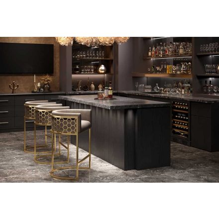 Luxus bárszék Prestige arany - bézs bársony 