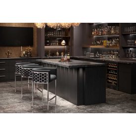 Luxus bárszék Prestige ezüst - szürke bársony 