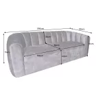 Stílusos 3 személyes kanapé Kalei 200 cm antracit bársony