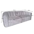 Stílusos 3 személyes kanapé Kalei 200 cm bézs bársony