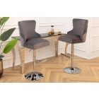 Luxus bárszék Queen szürke bársony