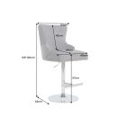 Luxus bárszék Queen szürke bársony