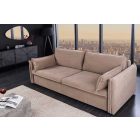 Stílusos 3 személyes ágyazható kanapé Nathalie 215 cm szürkésbarna taupe kord