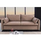 Stílusos 3 személyes ágyazható kanapé Nathalie 215 cm szürkésbarna taupe kord