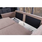 Stílusos 3 személyes ágyazható kanapé Nathalie 215 cm szürkésbarna taupe kord