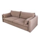 Stílusos 3 személyes ágyazható kanapé Nathalie 215 cm szürkésbarna taupe kord