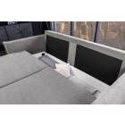 Stílusos 3 személyes ágyazható kanapé Nathalie 215 cm szürke kord