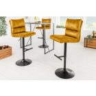 Elegáns bárszék Lunor mustársárga bársony