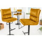 Elegáns bárszék Lunor mustársárga bársony