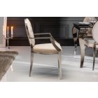 Stílusos szék Rococo II bézs bársony kéztámlával 