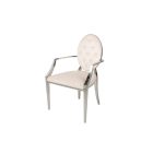 Stílusos szék Rococo II bézs bársony kéztámlával 