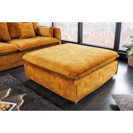 Stílusos puff Eden 100 cm mustársárga bársony