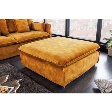 Stílusos puff Eden 100 cm mustársárga bársony