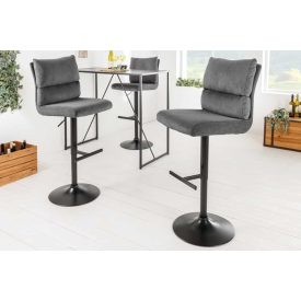 Elegáns bárszék Lunor szürke kord