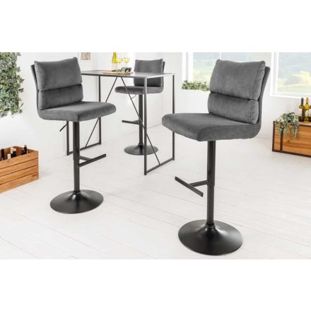 Elegáns bárszék Lunor szürke kord