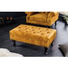 Chesterfield puff vintage mustársárga bársony