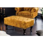 Chesterfield puff vintage mustársárga bársony
