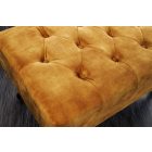 Chesterfield puff vintage mustársárga bársony