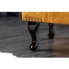 Chesterfield puff vintage mustársárga bársony