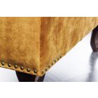 Chesterfield puff vintage mustársárga bársony