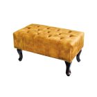 Chesterfield puff vintage mustársárga bársony