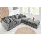 Sarok ülőgarnitúra Eden 255 cm szürke kordbársony