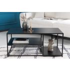 Design dohányzóasztal Damaris 100 cm fekete 2 polcos