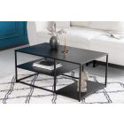 Design dohányzóasztal Damaris 100 cm fekete 2 polcos