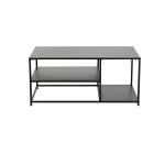 Design dohányzóasztal Damaris 100 cm fekete 2 polcos