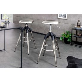 Stílusos bárszék Arvion szálcsiszolt ezüst