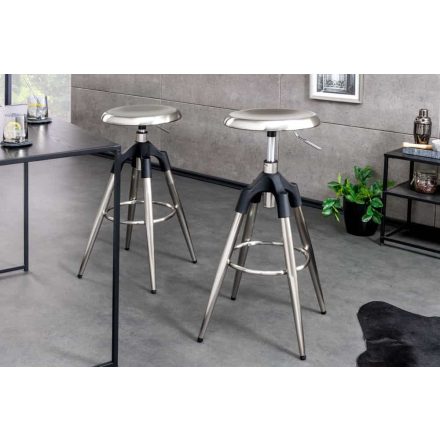 Stílusos bárszék Arvion szálcsiszolt ezüst