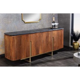 Design komód Daichi 160 cm mangó / fekete márvány