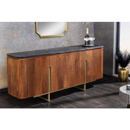 Design komód Daichi 160 cm mangó / fekete márvány