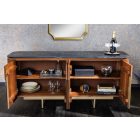 Design komód Daichi 160 cm mangó / fekete márvány