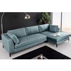 Sarok ülőgarnitúra Lunado XL 315 cm 3 kékeszöld bársony