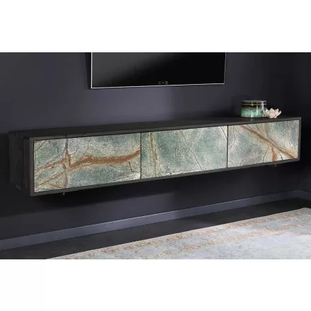 Design függő TV asztal Quillon 160 cm természetes kőből