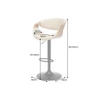 Design forgó bárszék Ardell bézs bőr / tölgy 