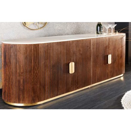 Design komód Daichi 170 cm mangó / fehér márvány