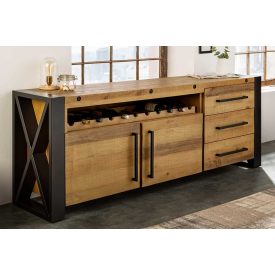 Stílusos komód Thunder 195 cm vintage barna fenyő 