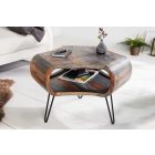 Design dohányzóasztal Lorelei 70 cm szürke sheesham