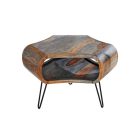 Design dohányzóasztal Lorelei 70 cm szürke sheesham