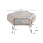 Design dohányzóasztal Lorelei 70 cm szürke sheesham