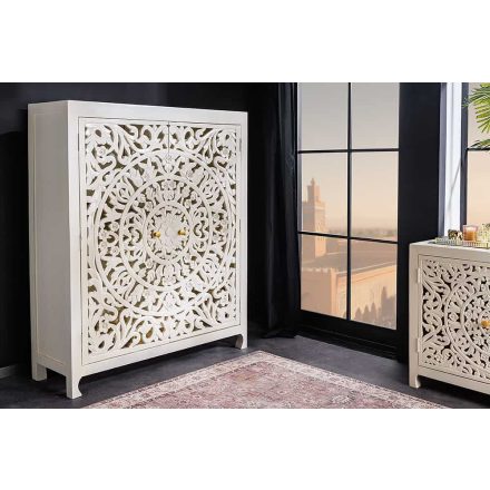 Magas komód Noelle 140 cm fehér mangó